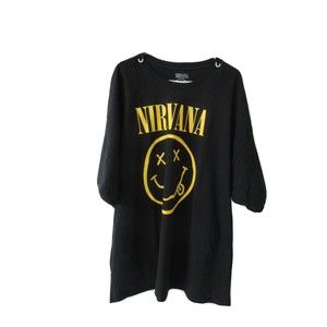 NIRVANA 2021 3XL XXXL Black T-Shirt Tee Cotton Short Sleeves Logo NWOT